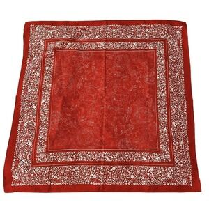 Vintage Scarves By Nasharr 21 X 21 Square Headwear Neck Poly Red Floral …